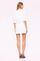 SUBOO - KRISTIN RUCHED MINI DRESS - WHITE