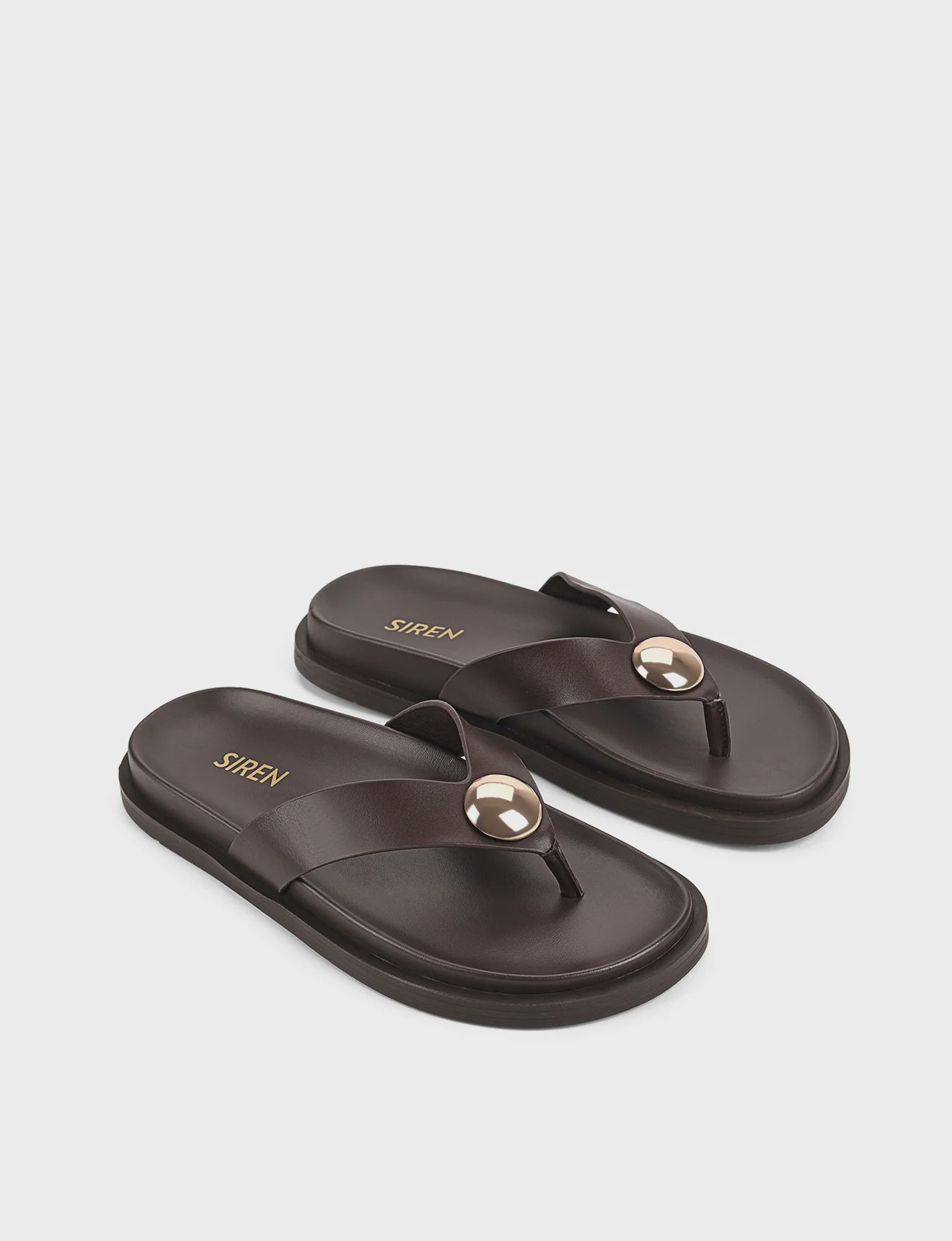 SIREN - LANA FOOTBED SANDAL - CHOCOLATE LEATHER