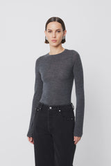 MOSSMAN - MAINE LONG SLEEVE TOP - CHARCOAL