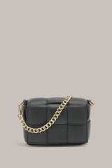 VESTIRSI - MARGOT LEATHER WOVEN BAG - BLACK