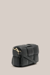 VESTIRSI - MARGOT LEATHER WOVEN BAG - BLACK