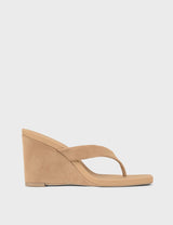 SIREN - MELROSE THONG WEDGE - CAMEL TAN SUEDE