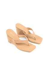 SIREN - MELROSE THONG WEDGE - CAMEL TAN SUEDE