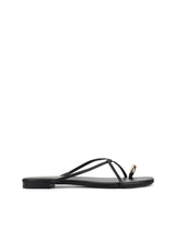 SIREN - MIKKI FLAT STRAPPY SANDAL - BLACK LEATHER