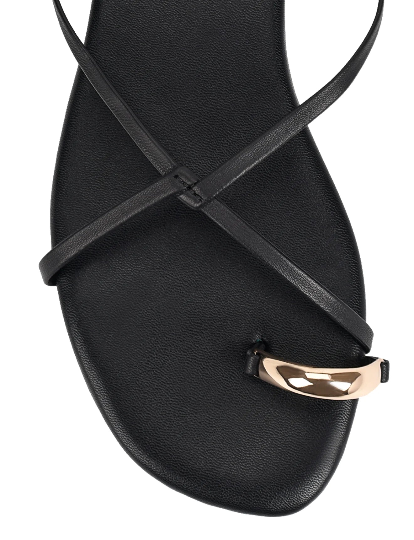 SIREN - MIKKI FLAT STRAPPY SANDAL - BLACK LEATHER