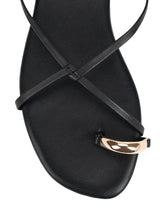 SIREN - MIKKI FLAT STRAPPY SANDAL - BLACK LEATHER