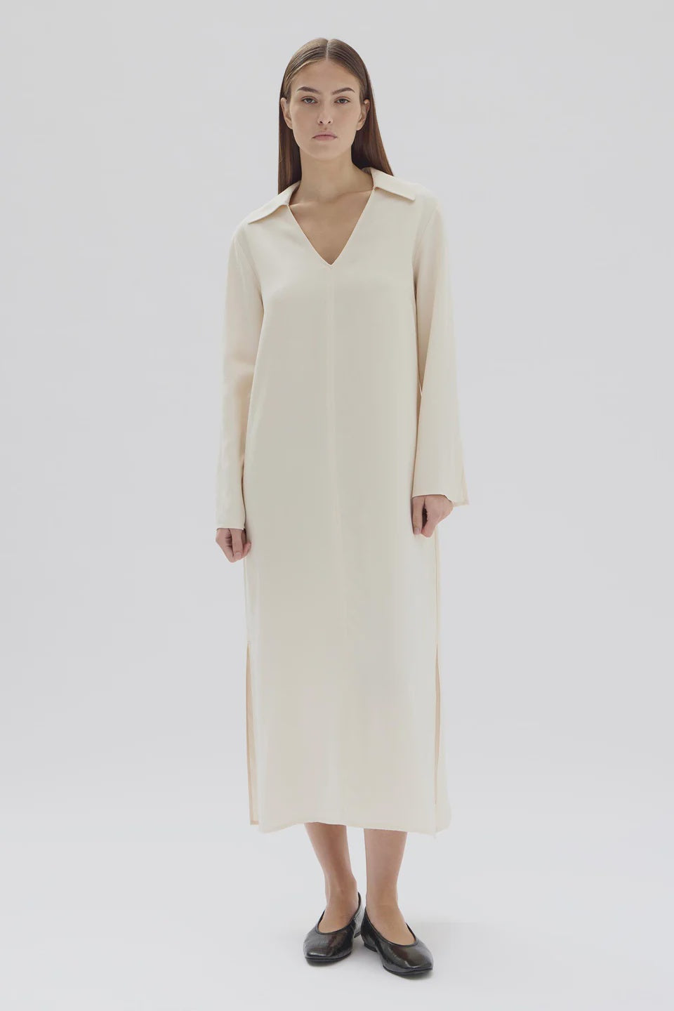 ASSEMBLY LABEL - MORGAN LONG SLEEVE DRESS - CREAM