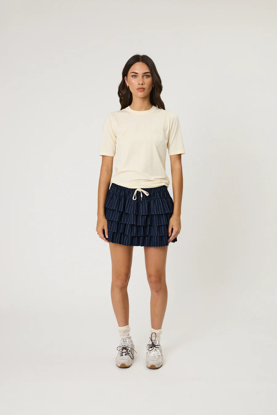 REMAIN - RORY MINI SKIRT - MIDNIGHT STRIPE