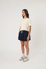 REMAIN - RORY MINI SKIRT - MIDNIGHT STRIPE