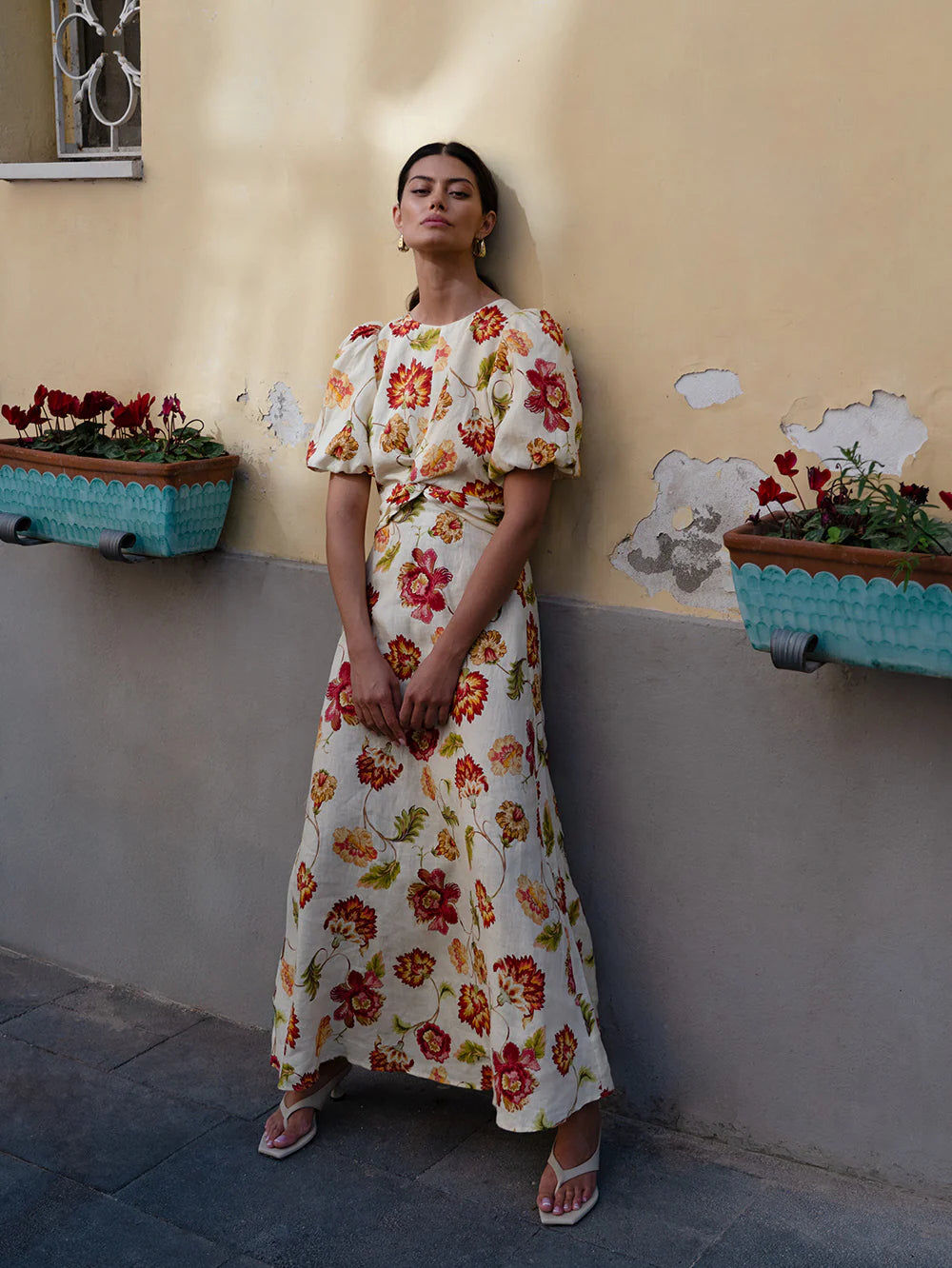 KIVARI - ODESSA MAXI DRESS - BUTTER/RED