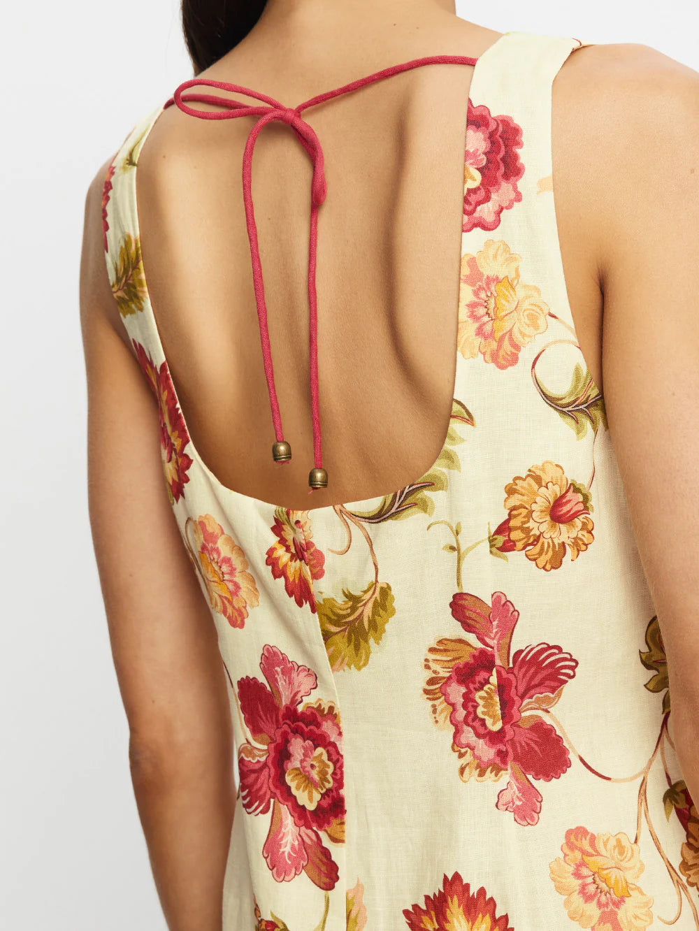 KIVARI - ODESSA MINI DRESS - BUTTER/RED