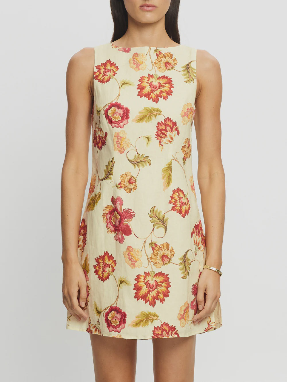 KIVARI - ODESSA MINI DRESS - BUTTER/RED