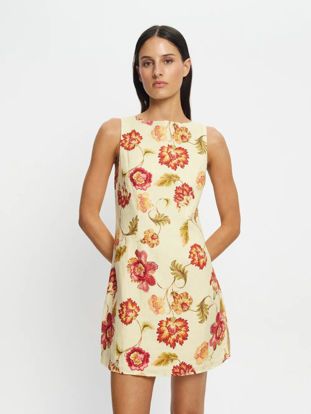 KIVARI - ODESSA MINI DRESS - BUTTER/RED