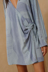 LILYA- BLAZE MINI DRESS - TERU BLUE GREEN PRINT