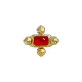 MOUNTAIN & MOON - PETRA RING - GOLD / RED GLASS