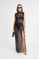 PFEIFFER - VELORA LACE DRESS - BLACK