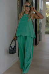 RAEF THE LABEL - ANNABELLE CUPRO HALTER - APPLE GREEN