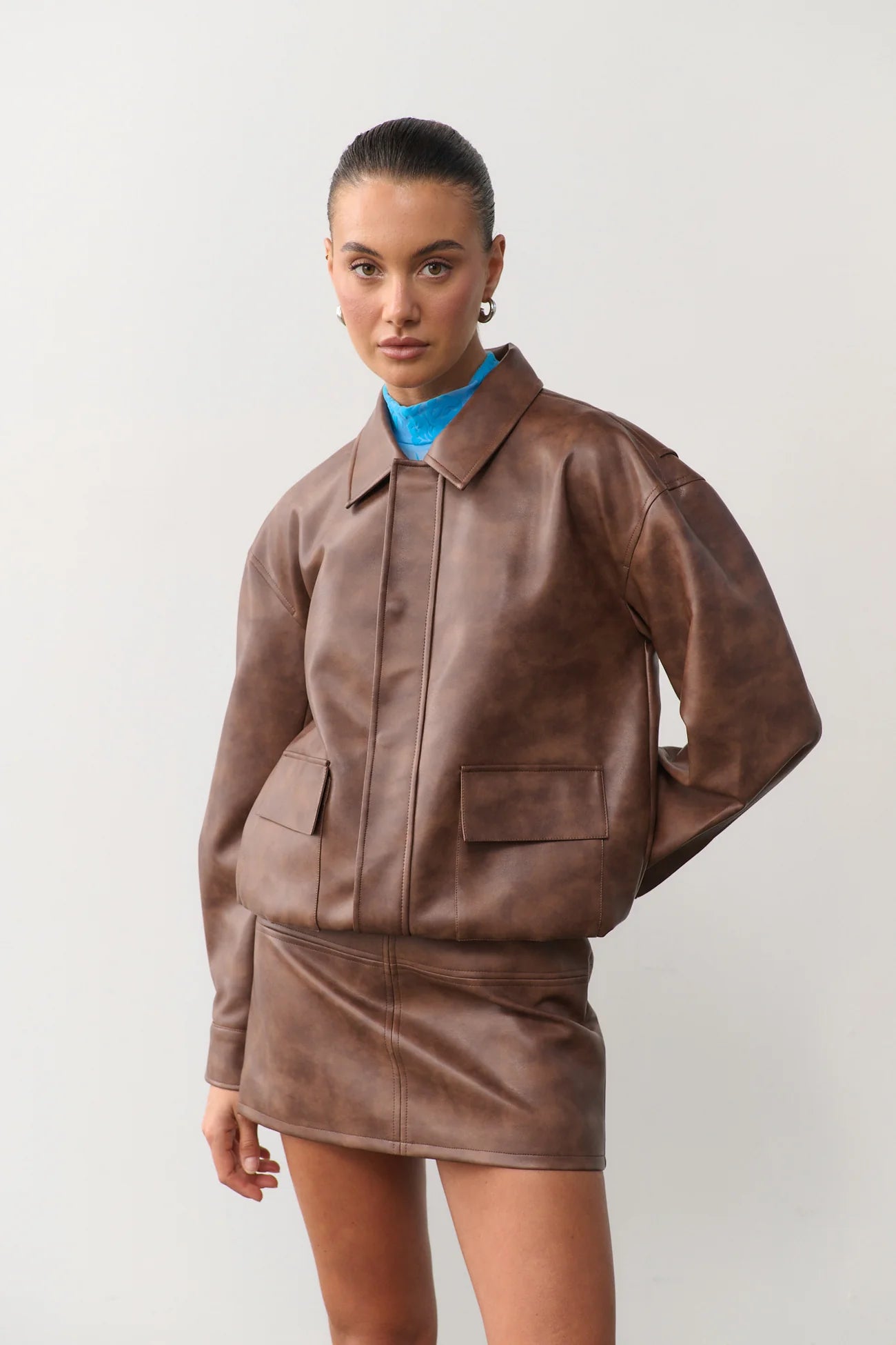 RAEF THE LABEL - SASHA VEGAN LEATHER MINI - TAN