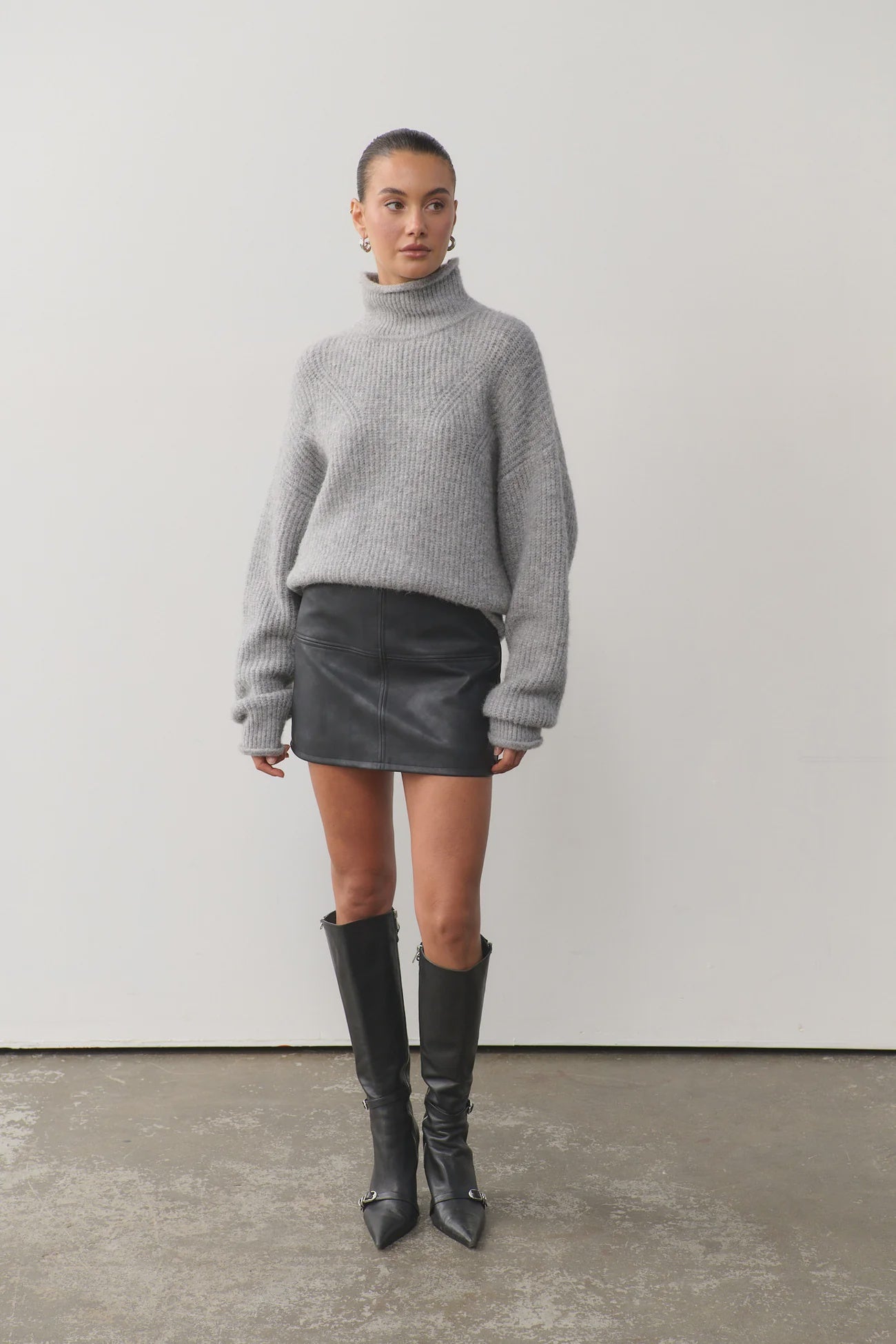 RAEF THE LABEL - SASHA VEGAN LEATHER MINI - BLACK
