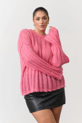 RAEF THE LABEL - ATLAS KNIT PULLOVER - FUCHSIA