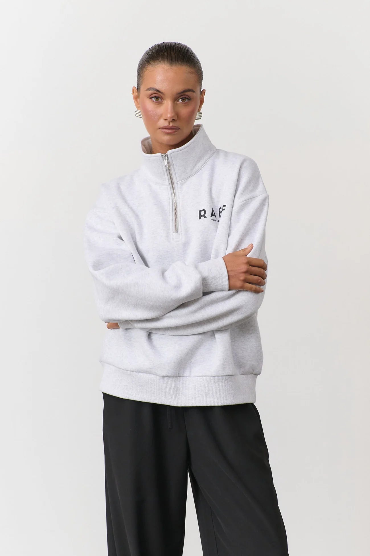 RAEF THE LABEL - BRUSHED FLEECE JUMPER - GREY MARLE