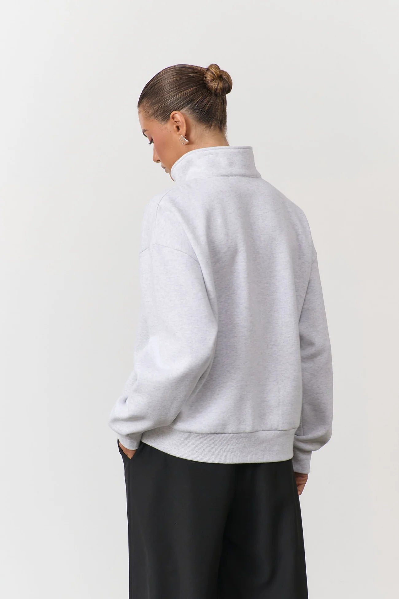 RAEF THE LABEL - BRUSHED FLEECE JUMPER - GREY MARLE
