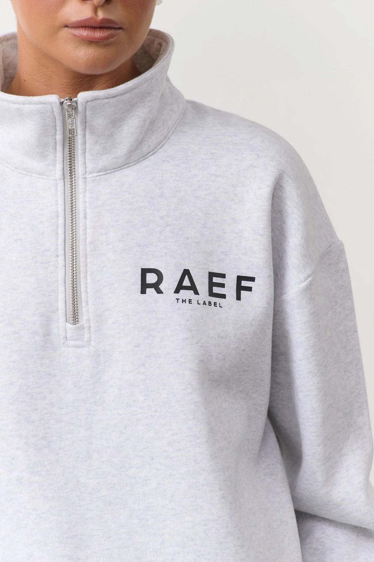 RAEF THE LABEL - BRUSHED FLEECE JUMPER - GREY MARLE