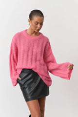 RAEF THE LABEL - ATLAS KNIT PULLOVER - FUCHSIA