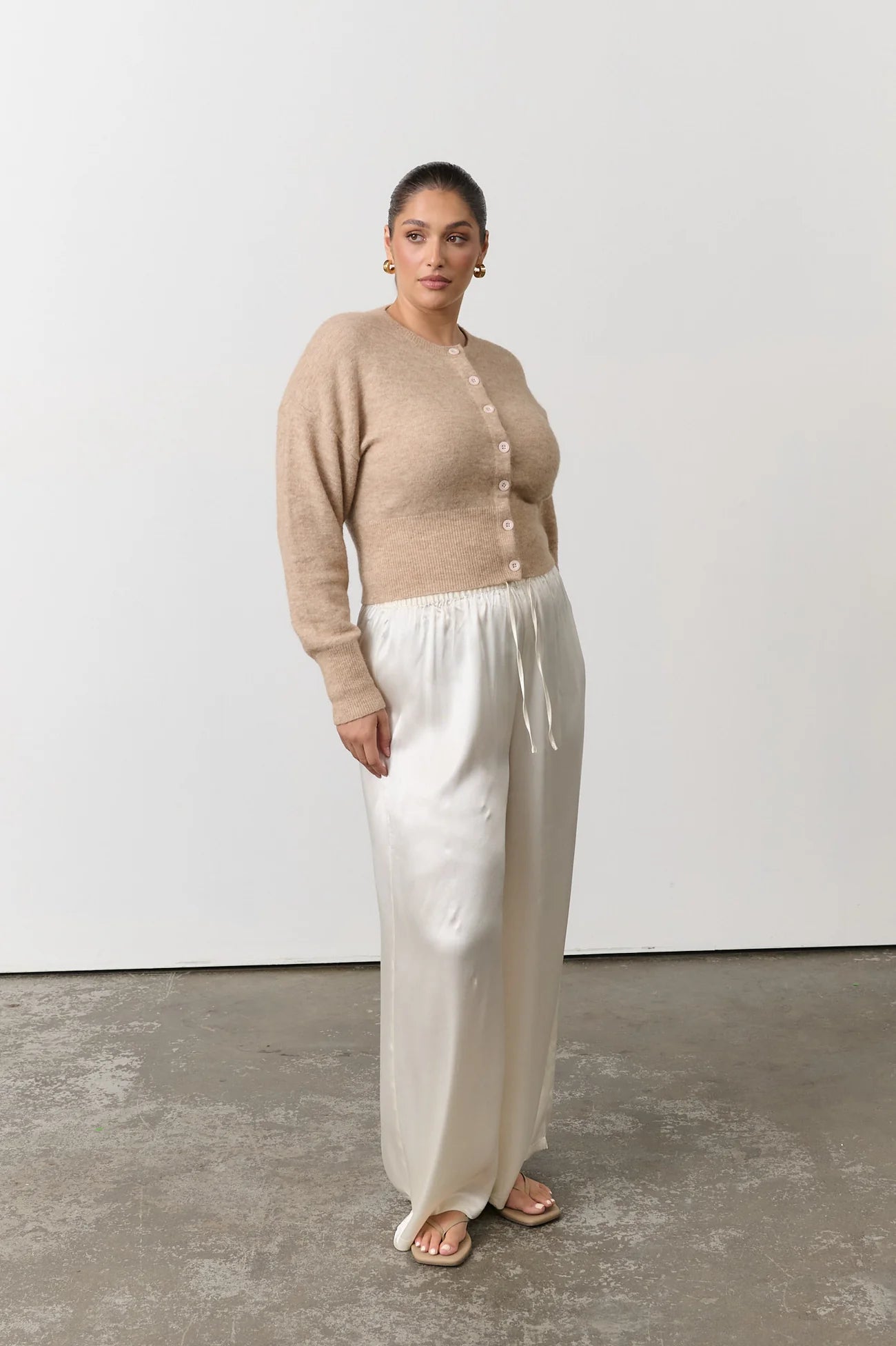 RAEF THE LABEL - JONES SATIN PANT - ECRU