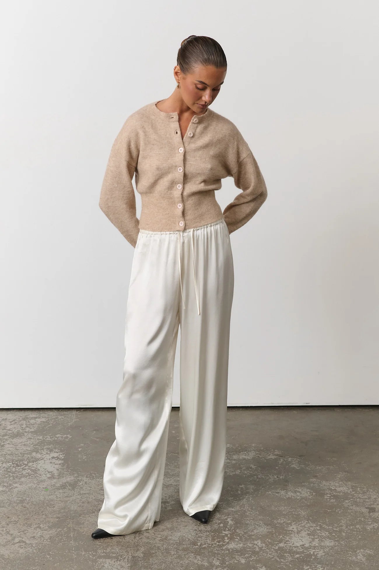 RAEF THE LABEL - JONES SATIN PANT - ECRU