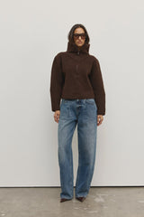 BAYSE - RIVA QUARTER ZIP - CHOCOLATE