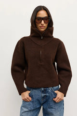 BAYSE - RIVA QUARTER ZIP - CHOCOLATE