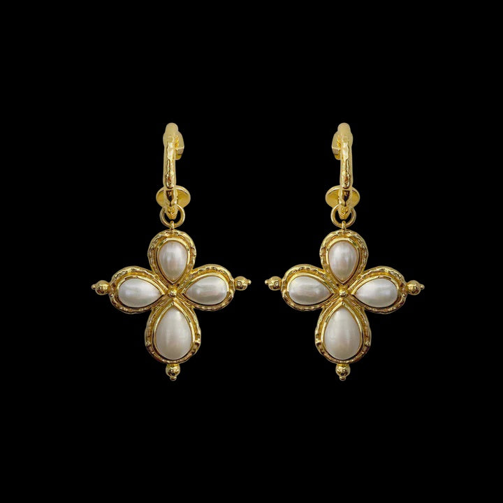 MOUNTAIN & MOON - ROSALIA EARRINGS - GOLD / GLASS PEARL