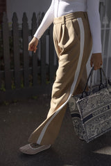 RAEF THE LABEL - ADDISON PANT - CAMEL/WHITE