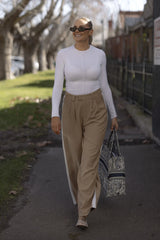 RAEF THE LABEL - ADDISON PANT - CAMEL/WHITE