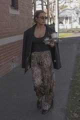 RAEF THE LABEL - CAMILA SATIN PANT - BRONZED ZEBRA
