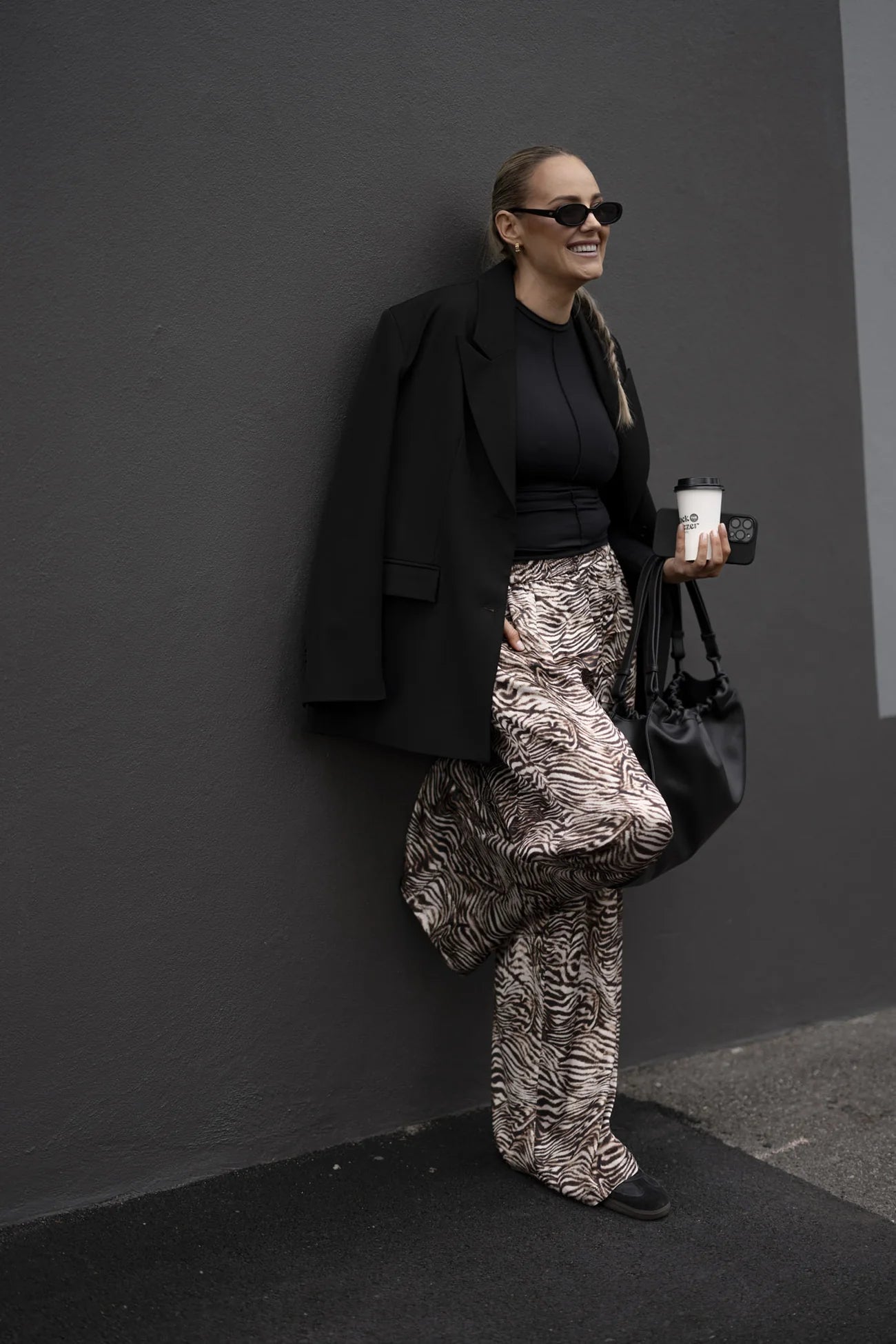 RAEF THE LABEL - CAMILA SATIN PANT - BRONZED ZEBRA