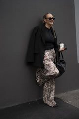 RAEF THE LABEL - CAMILA SATIN PANT - BRONZED ZEBRA