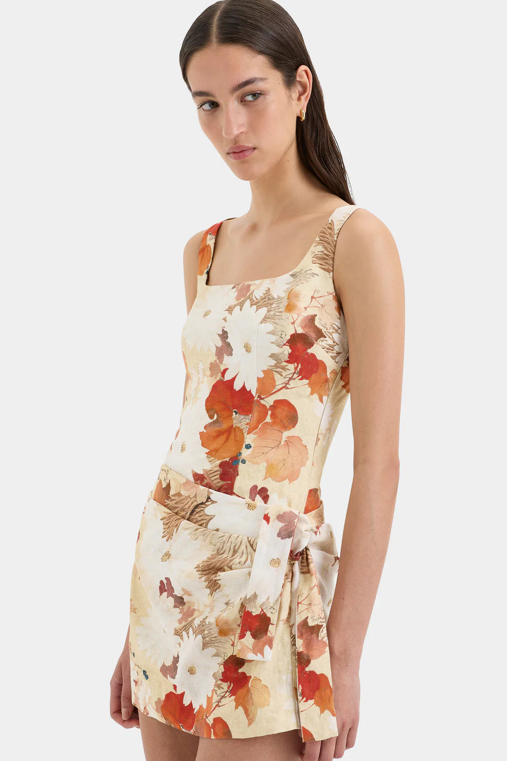 SIR THE LABEL - JESSAMINE TIE MINI DRESS - POSY FLORAL