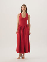 ROAME - LUCY MAXI DRESS - POMEGRANATE