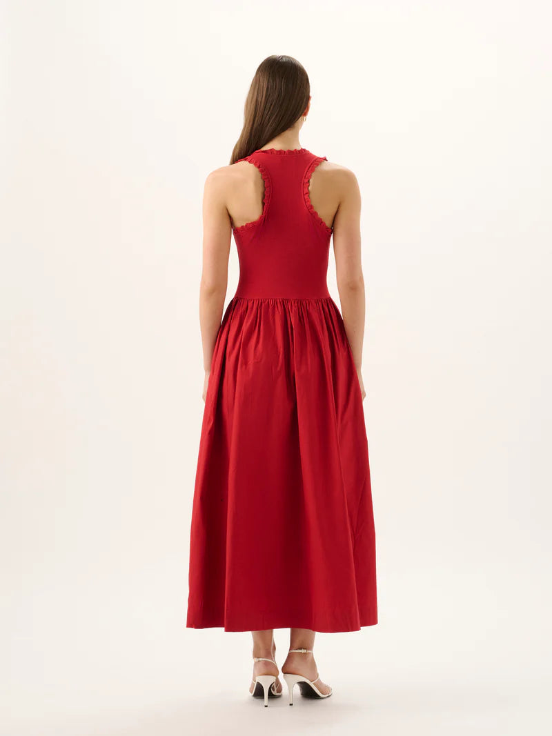 ROAME - LUCY MAXI DRESS - POMEGRANATE