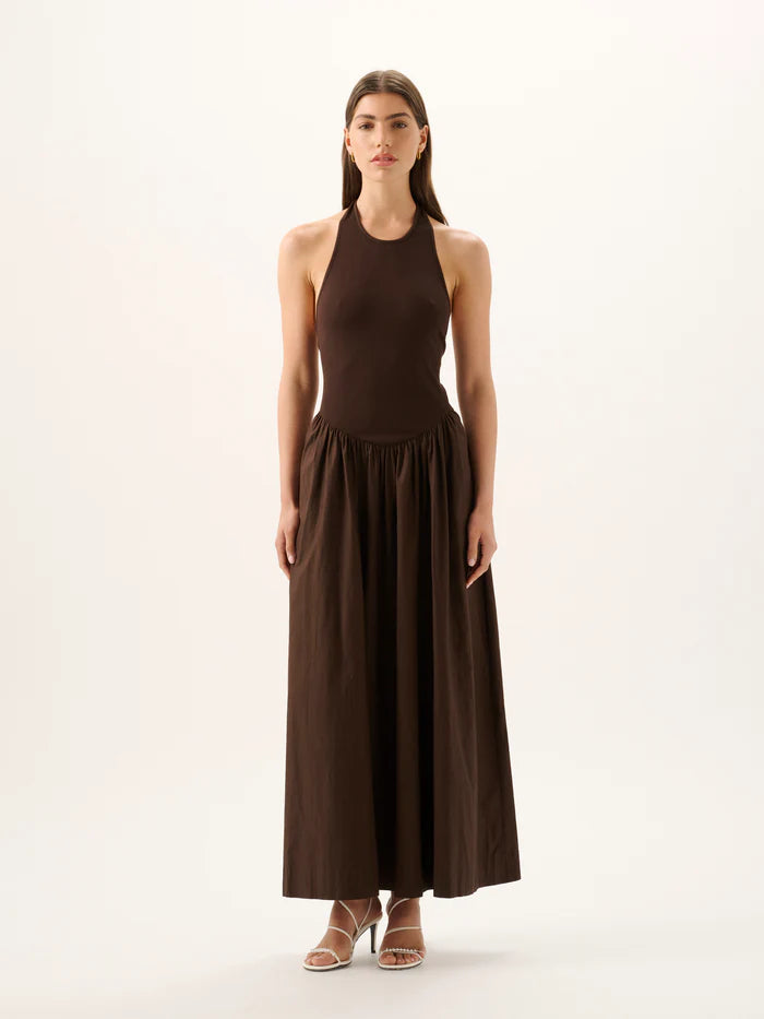 ROAME - CODY RIB MAXI DRESS - ESPRESSO