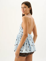 ROAME - WREN HALTER TOP - SEA BELLE