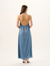 ROAME - HELENA HALTER DRESS STORM BLUE