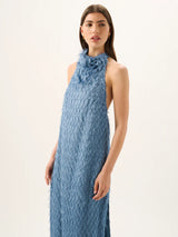 ROAME - HELENA HALTER DRESS STORM BLUE