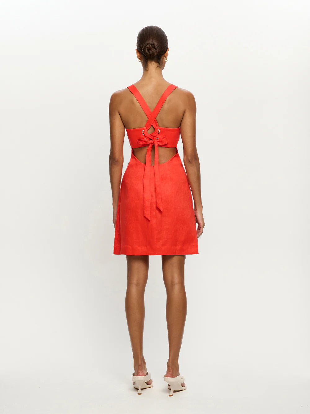 KIVARI - NALA TIE BACK MINI DRESS - RED
