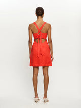 KIVARI - NALA TIE BACK MINI DRESS - RED