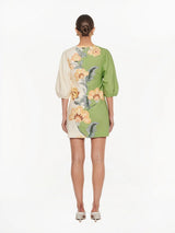 KIVARI - LOTTE MINI DRESS - GREEN/CREAM