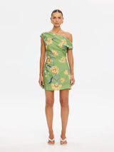KIVARI - EVE OFF SHOULDER MINI DRESS - GREEN
