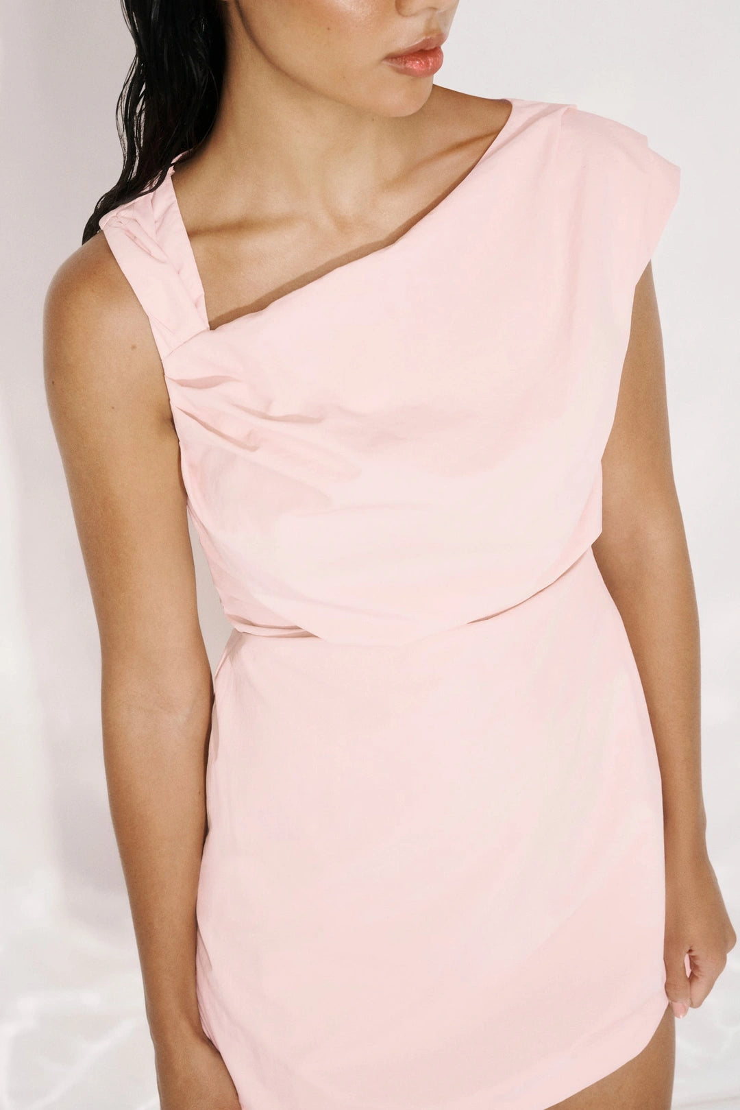 ONE OF OTHERS - BLANE ASYM MINI DRESS - MUSK